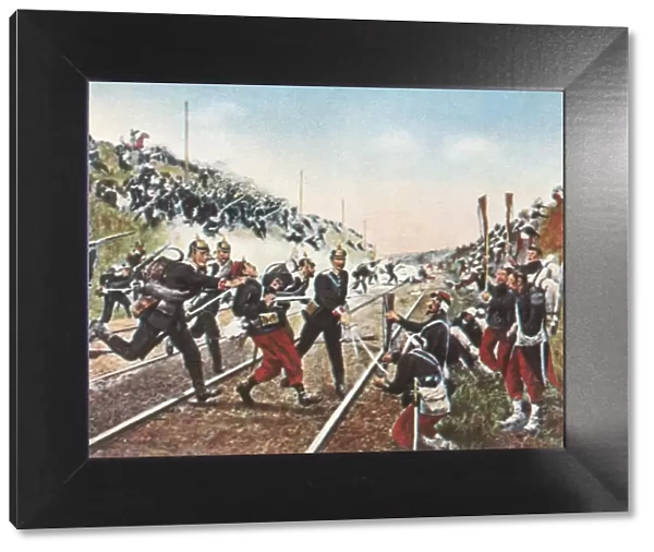 Storming of the railway embankment at Nuits by the Badeners, 18 December 1870, (1936)
