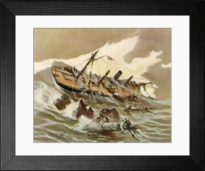 Framed Print : The gunship Iltis is wrecked, 1896, (1936). Creator: Unknown Framed Print : The gunship Iltis is wrecked, 1896, (1936). Creator: Unknown