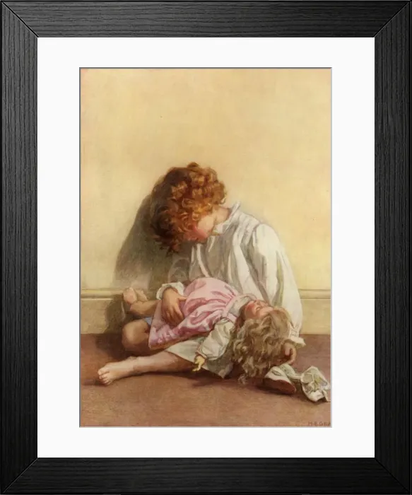 Framed Print : Instructing her dolly in the art of going off nicely to by-byes, 1914. Creator Framed Print : Instructing her dolly in the art of going off nicely to by-byes, 1914. Creator
