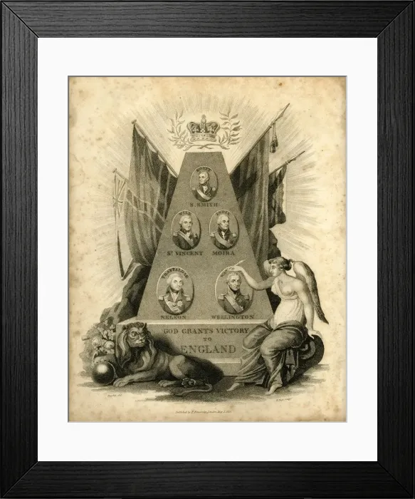 Framed Print : God Grants Victory to England, 1816. Creator: Unknown Framed Print : God Grants Victory to England, 1816. Creator: Unknown