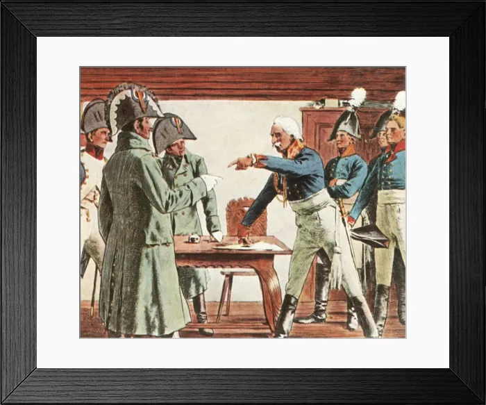 Framed Print : Blücher surrenders near Ratkau, 7 November 1806, (1936). Creator: Unknown Framed Print : Blücher surrenders near Ratkau, 7 November 1806, (1936). Creator: Unknown
