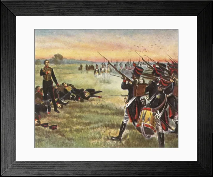 Framed Print : Heroic death of Schills Eleven Officers, 16 September 1809, (1936). Creator: Unknown Framed Print : Heroic death of Schills Eleven Officers, 16 September 1809, (1936). Creator: Unknown