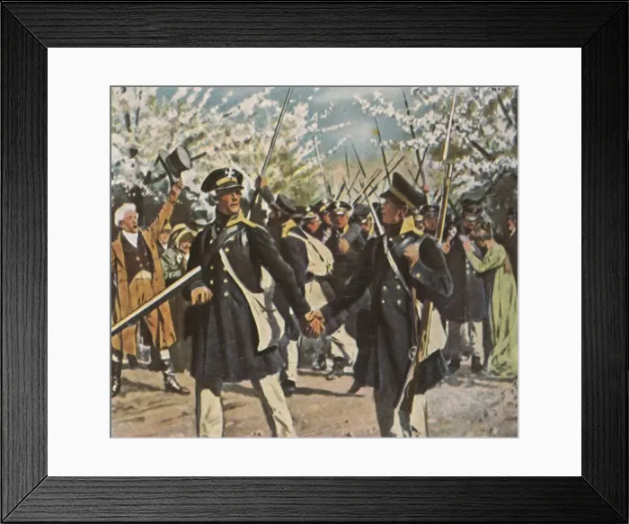 Framed Print : Departure of the army in the struggle for independence, Spring 1813, (1936). Creator: Unknown Framed Print : Departure of the army in the struggle for independence, Spring 1813, (1936). Creator: Unknown