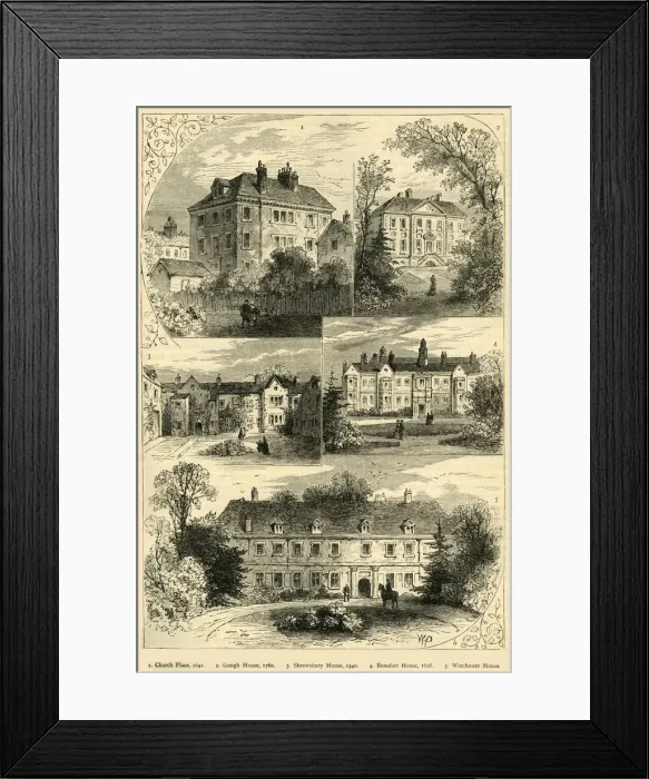 Framed Print : Old Mansions in Chelsea, c1876. Creator: Unknown Framed Print : Old Mansions in Chelsea, c1876. Creator: Unknown