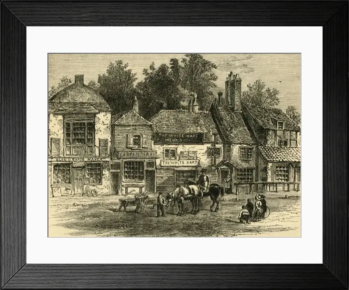 Framed Print : The White Hart, Knightsbridge, 1820, (c1876). Creator: Unknown Framed Print : The White Hart, Knightsbridge, 1820, (c1876). Creator: Unknown