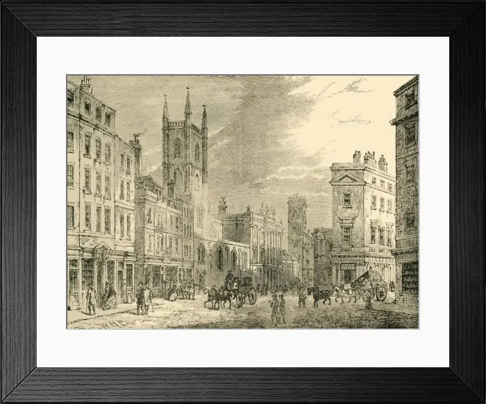 Framed Print : The Old Bank of England, Looking from the Mansion House, 1890. Creator: Unknown Framed Print : The Old Bank of England, Looking from the Mansion House, 1890. Creator: Unknown