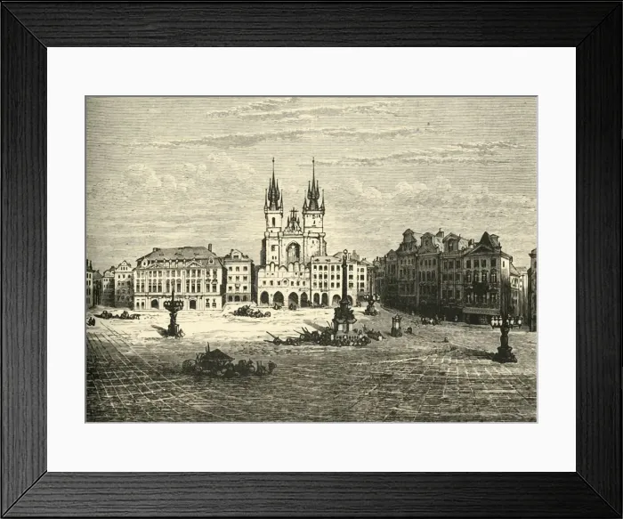 Framed Print : The Great Square, Prague, 1890. Creator: Unknown Framed Print : The Great Square, Prague, 1890. Creator: Unknown