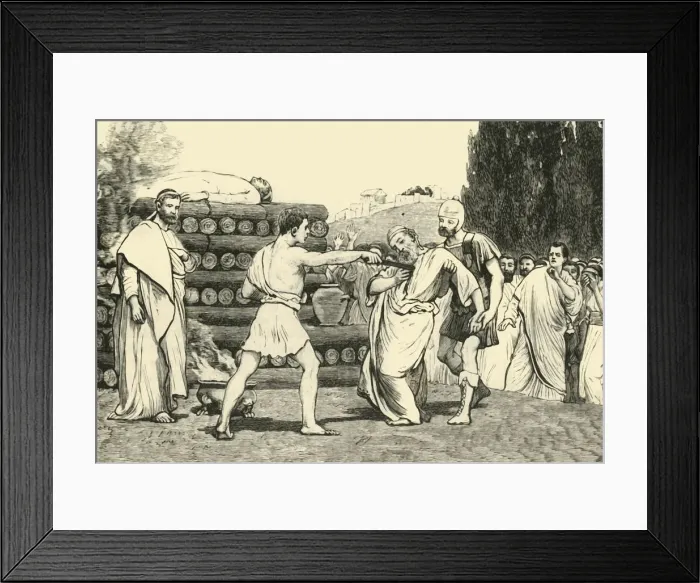Framed Print : Sacrifice of Scaevola, 1890. Creator: Unknown Framed Print : Sacrifice of Scaevola, 1890. Creator: Unknown