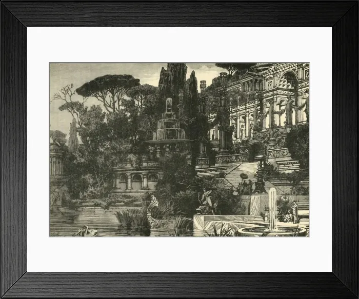 Framed Print : A Roman Villa, 1890. Creator: Unknown Framed Print : A Roman Villa, 1890. Creator: Unknown