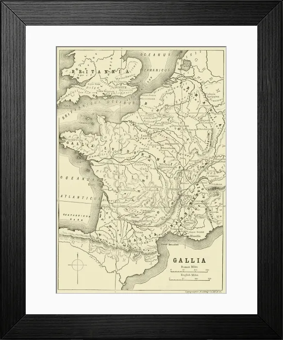 Framed Print : Map of Gaul and Part of Britain, 1890. Creator: Unknown