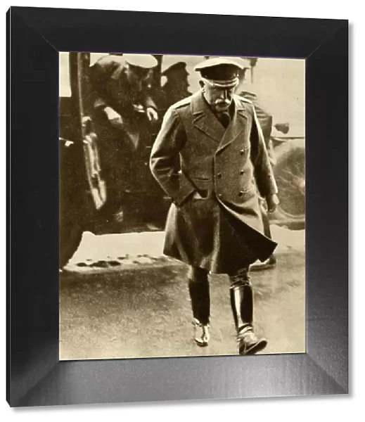 Sir John French arriving at Boulogne, 1914, (1935). Creator: Cossira