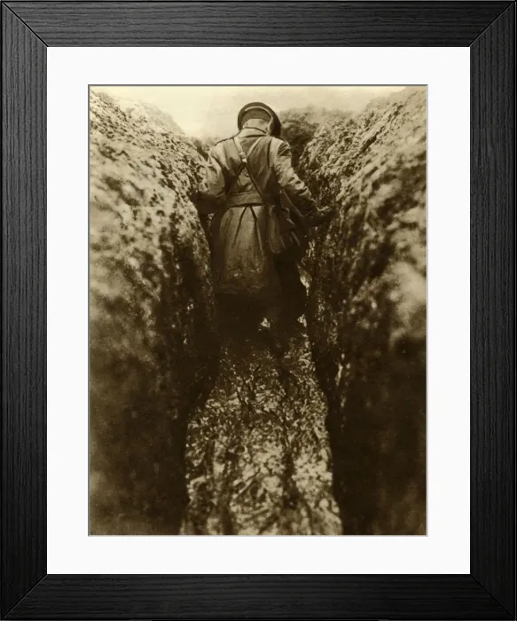 Framed Print : An officer in the trenches, France, First World War, 1916, (1935). Creator: Unknown Framed Print : An officer in the trenches, France, First World War, 1916, (1935). Creator: Unknown