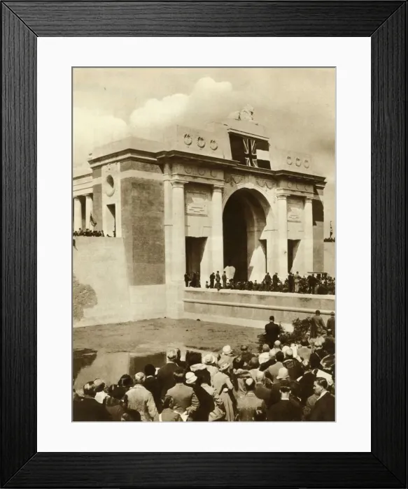 Framed Print : The Menin Gate is unveiled, Ypres, Belgium, 24 July 1927, (1935). Creator: Unknown Framed Print : The Menin Gate is unveiled, Ypres, Belgium, 24 July 1927, (1935). Creator: Unknown