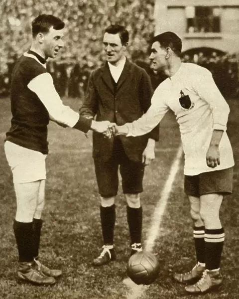 George Kay and Joe Smith before kick-off, FA Cup Final, Wembley Stadium, London, 1923, (1935)