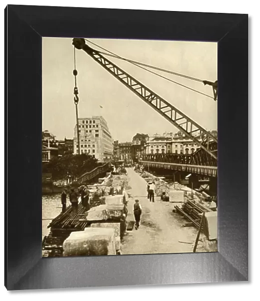 The rebuilding of Waterloo Bridge, London, 1934, (1935). Creator: Unknown