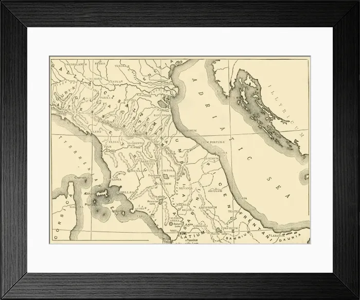 Framed Print : Map of Northern and Central Italy, 1890. Creator: Unknown Framed Print : Map of Northern and Central Italy, 1890. Creator: Unknown