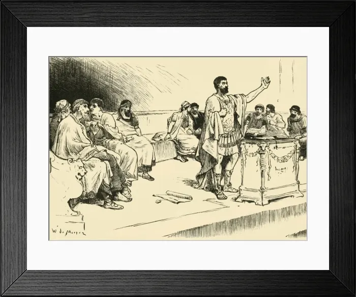 Framed Print : Hannibal in the Assembly at Carthage, 1890. Creator: Unknown Framed Print : Hannibal in the Assembly at Carthage, 1890. Creator: Unknown