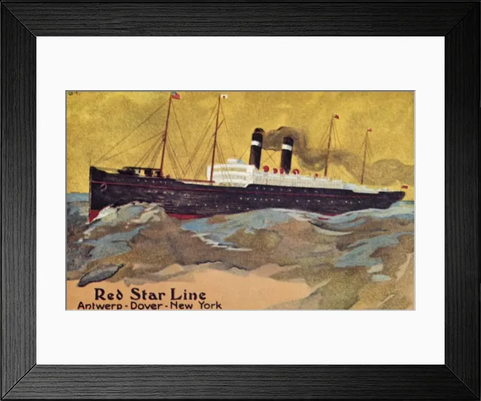 Framed Print : The Red Star Line, c1900. Creator: Unknown Framed Print : The Red Star Line, c1900. Creator: Unknown