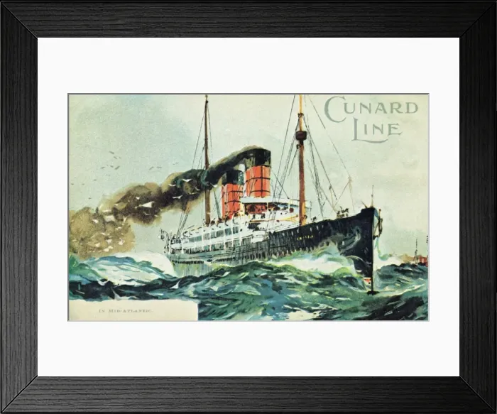 Framed Print : Cunard Line, In Mid-Atlantic, c1900. Creator: Unknown Framed Print : Cunard Line, In Mid-Atlantic, c1900. Creator: Unknown