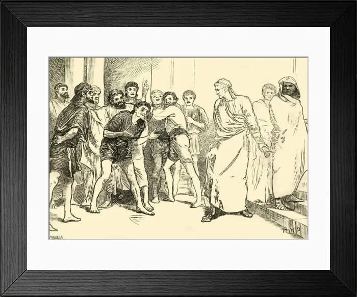 Framed Print : Posthumius in the Theatre at Tarentum, 1890. Creator: Unknown Framed Print : Posthumius in the Theatre at Tarentum, 1890. Creator: Unknown