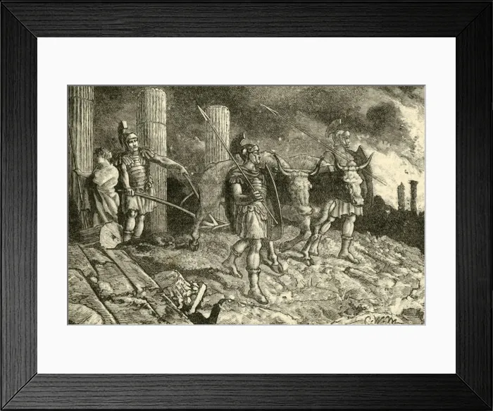 Framed Print : The Plough Driven Over the Site of Carthage, 1890. Creator: Unknown Framed Print : The Plough Driven Over the Site of Carthage, 1890. Creator: Unknown