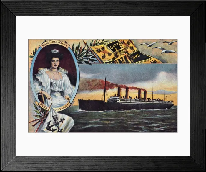 Framed Print : The SS Kronprinzessin Cecilie, c1910. Creator: Unknown Framed Print : The SS Kronprinzessin Cecilie, c1910. Creator: Unknown