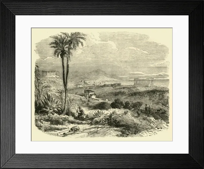 Framed Print : View on the Coast of Sicily, 1890. Creator: Unknown Framed Print : View on the Coast of Sicily, 1890. Creator: Unknown