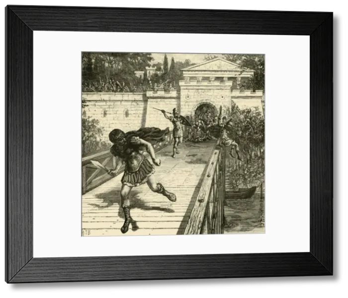 Framed Print : The Flight of Caius Gracchus, 1890. Creator: Unknown Framed Print : The Flight of Caius Gracchus, 1890. Creator: Unknown