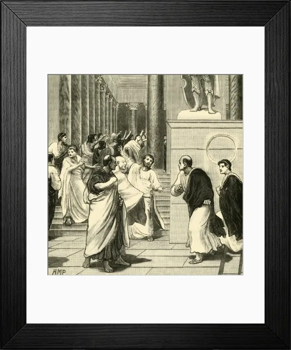 Framed Print : A Tumult in the Forum at Rome, 1890. Creator: Unknown