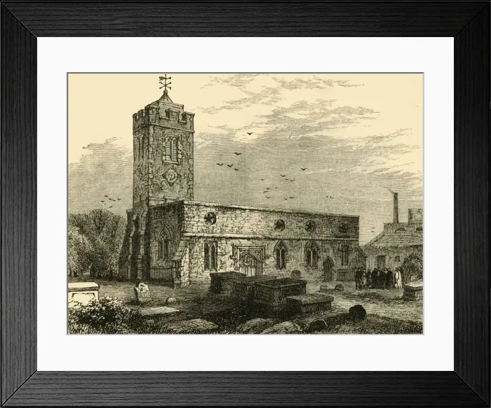 Framed Print : Stoke Newington Church, 1750, (c1876). Creator: Unknown Framed Print : Stoke Newington Church, 1750, (c1876). Creator: Unknown