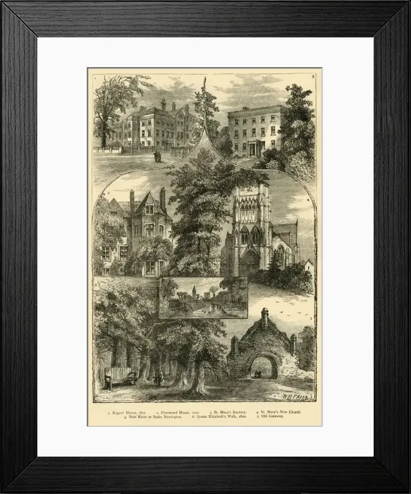 Framed Print : Views in Stoke Newington, c1876. Creator: Unknown Framed Print : Views in Stoke Newington, c1876. Creator: Unknown
