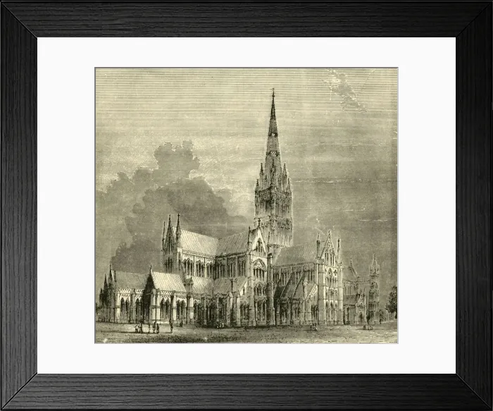 Framed Print : Salisbury Cathedral, 1890. Creator: Unknown Framed Print : Salisbury Cathedral, 1890. Creator: Unknown