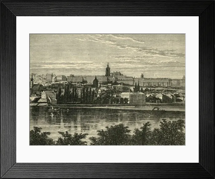Framed Print : Palace of the Bohemian Kings and Cathedral of Hradschin, Prague, 1890. Creator: Unknown Framed Print : Palace of the Bohemian Kings and Cathedral of Hradschin, Prague, 1890. Creator: Unknown