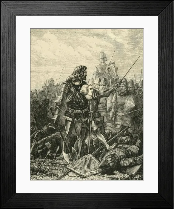 Framed Print : King John at Poitiers, (1356), 1890. Creator: Unknown Framed Print : King John at Poitiers, (1356), 1890. Creator: Unknown