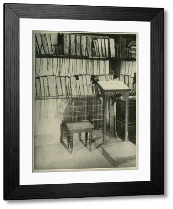 Framed Print : The Chained Library of the Minister Church at Wimborne, in Dorset, c1948. Creator: Unknown Framed Print : The Chained Library of the Minister Church at Wimborne, in Dorset, c1948. Creator: Unknown