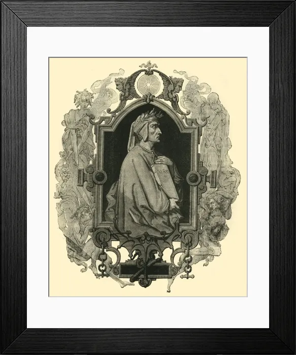 Framed Print : Dante Alighieri, ( c1265 -1321), 1890. Creator: Unknown