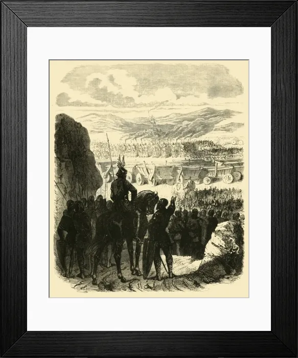 Framed Print : Attila on the Pyre, after His Defeat by Aetius, (453AD), 1890. Creator: Unknown