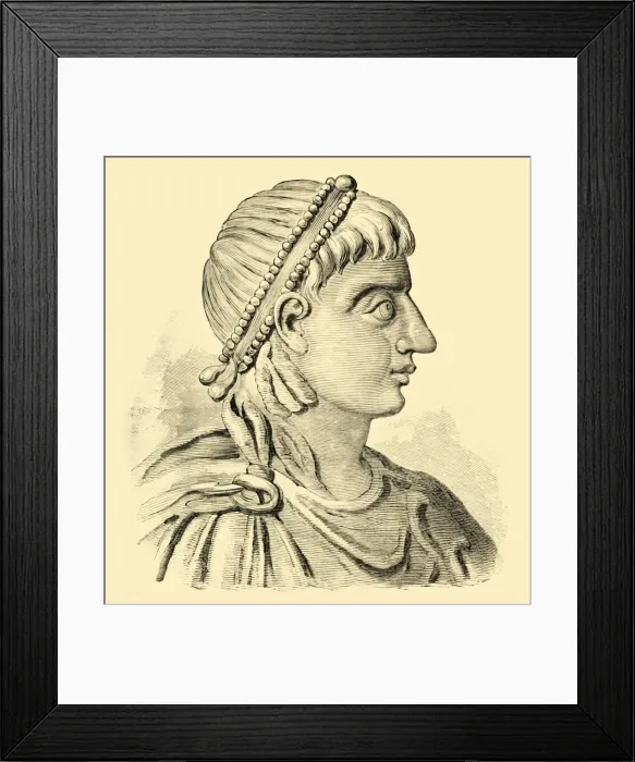 Framed Print : Justinian, (c6th century), 1890. Creator: Unknown Framed Print : Justinian, (c6th century), 1890. Creator: Unknown