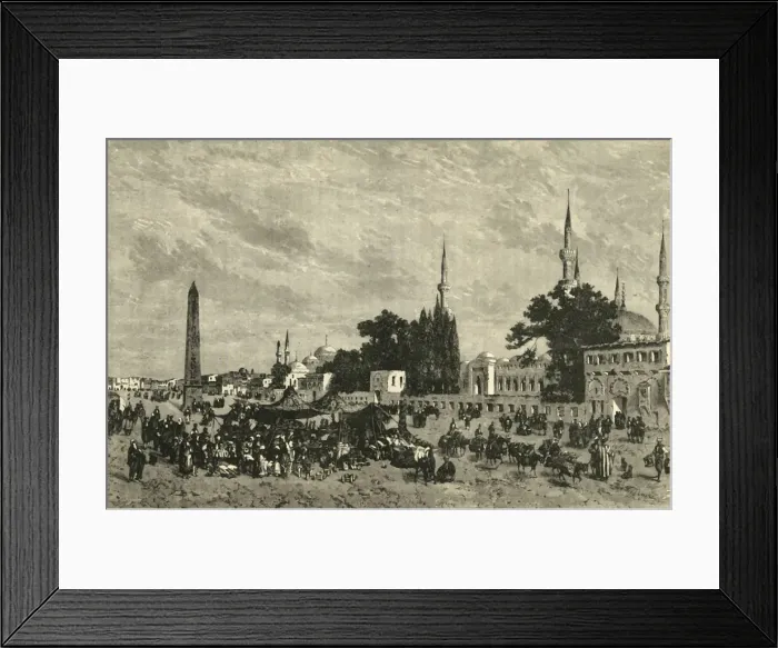 Framed Print : The At-Meidan - Ancient Hippodrome - With Column of Theodosius, Constantinople, 1890 Framed Print : The At-Meidan - Ancient Hippodrome - With Column of Theodosius, Constantinople, 1890