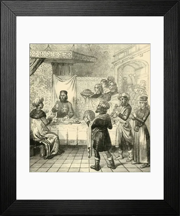 Framed Print : Zizim Dining with the Grand Master of Rhodes, 1890. Creator: Unknown Framed Print : Zizim Dining with the Grand Master of Rhodes, 1890. Creator: Unknown