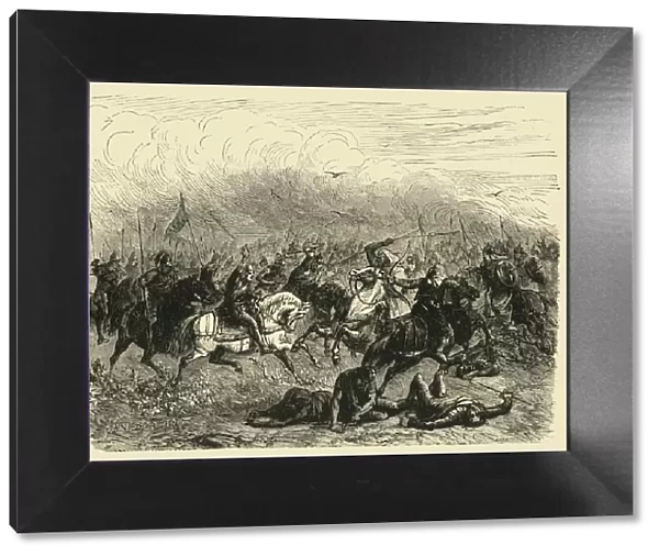 Defeat of Abdalrahman at Poitiers, (732AD), 1890. Creator: Unknown