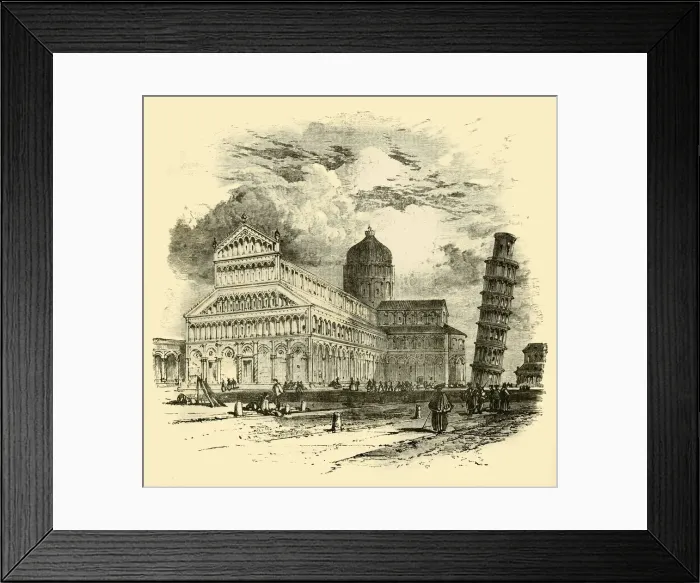 Framed Print : The Cathedral and Leaning Tower, Pisa, 1890. Creator: Unknown Framed Print : The Cathedral and Leaning Tower, Pisa, 1890. Creator: Unknown