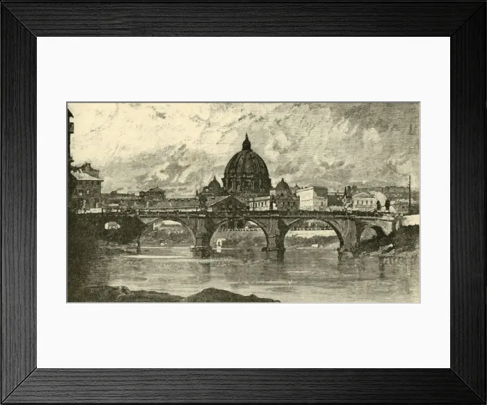 Framed Print : Bridge of St. Angelo, Rome, 1890. Creator: Unknown Framed Print : Bridge of St. Angelo, Rome, 1890. Creator: Unknown