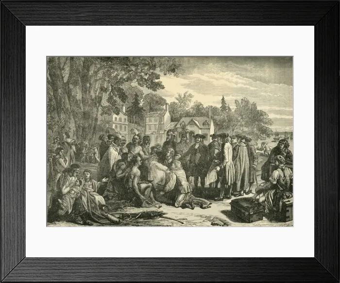 Framed Print : Penns Treaty with the Indians, 1682, (1890). Creator: Unknown Framed Print : Penns Treaty with the Indians, 1682, (1890). Creator: Unknown