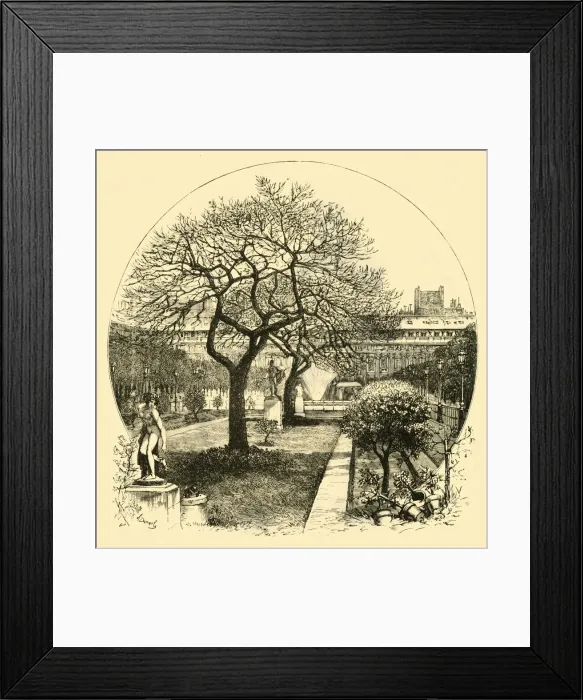 Framed Print : The Gardens of the Palais Royal, Paris, 1890. Creator: Unknown Framed Print : The Gardens of the Palais Royal, Paris, 1890. Creator: Unknown