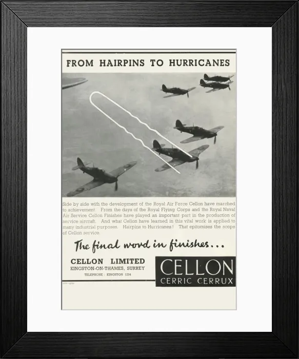 Framed Print : From Hairpins to Hurricanes - Cellon Limited, 1941. Creator: Unknown Framed Print : From Hairpins to Hurricanes - Cellon Limited, 1941. Creator: Unknown