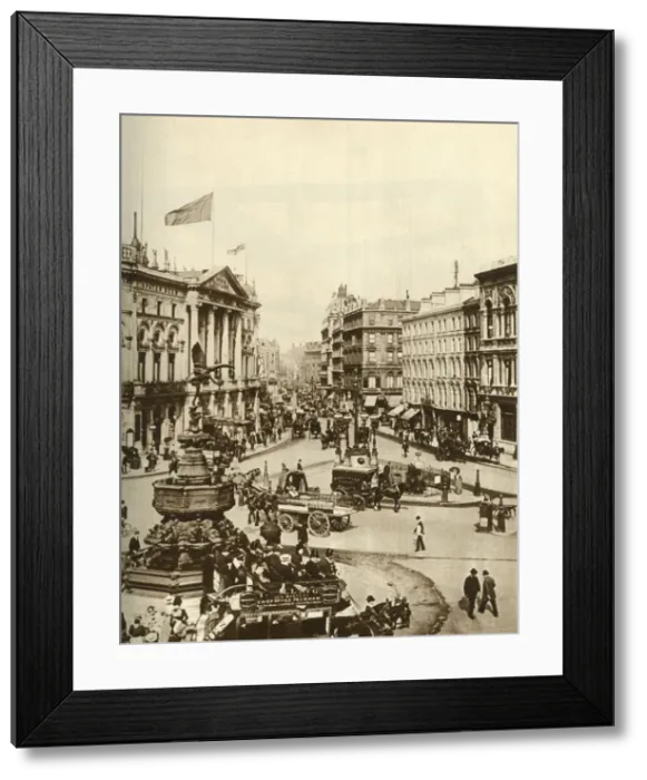 Framed Print : Statue of Eros at Piccadilly Circus, London, c1910, (1935). Creator: Unknown Framed Print : Statue of Eros at Piccadilly Circus, London, c1910, (1935). Creator: Unknown