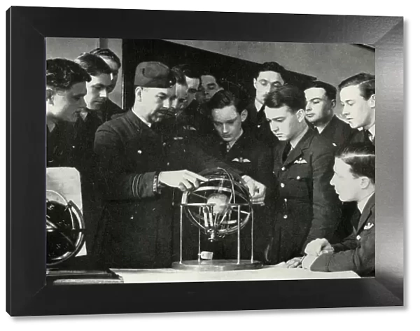 RAF personnel learning navigation during the Second World War, 1941. Creator: Charles Brown