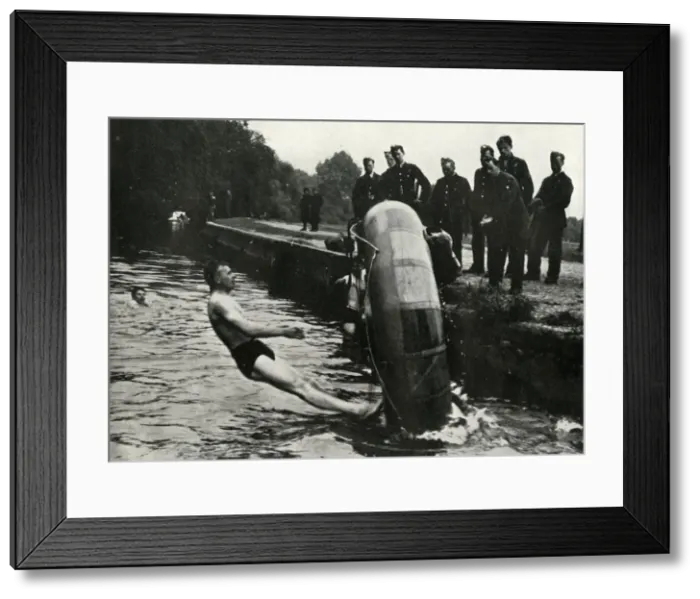Framed Print : RAF personnel learning to use a dinghy, 1941. Creator: Charles Brown Framed Print : RAF personnel learning to use a dinghy, 1941. Creator: Charles Brown
