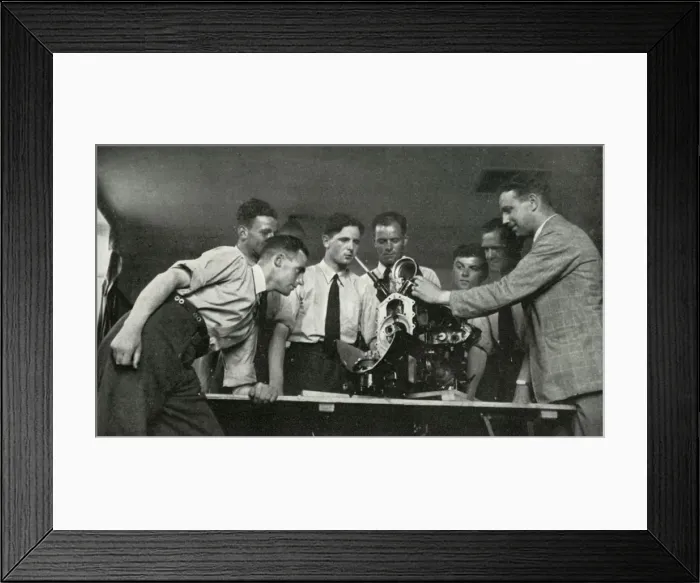 Framed Print : RAF personnel receiving aero-engine instruction, 1941. Creator: Charles Brown Framed Print : RAF personnel receiving aero-engine instruction, 1941. Creator: Charles Brown